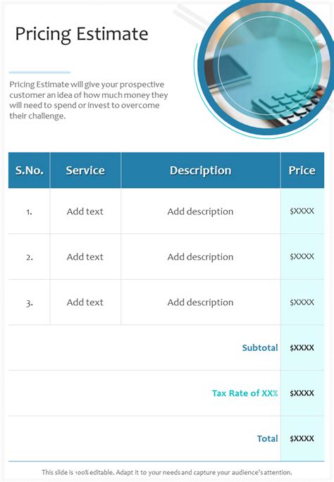 Get a Price Estimate .